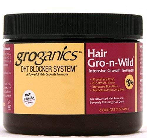 Groganics DHT Blocker System Hair Gro-N-Wild **Intensive Growth Treatment 6 OZ by USA