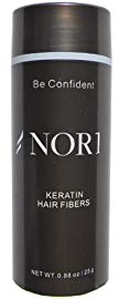 Nor1 Keratin Hair Building Fibers: Hair Fiber Filler & Thickener for Men & Women - Cover Up & Concealer for Thinning Areas or Minor Bald Spot - Thicker, Fuller Hair in Seconds - 25g, Black