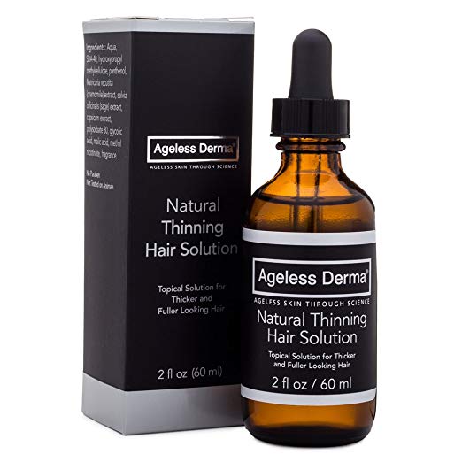 Ageless Derma Natural Hair Thinning Solutions is a Thin Hair Growth Serum by Dr. Mostamand.