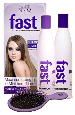 Combo: FAST 2 PK- No Sulfates for longer hair + Detangling Wet/Dry Brush