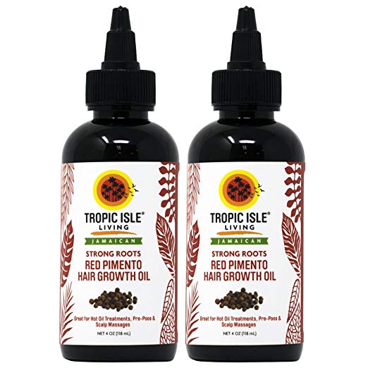 Tropic Isle Living Jamaican Strong Roots Red Pimento Hair Growth Oil 4 oz (Pack of 2)