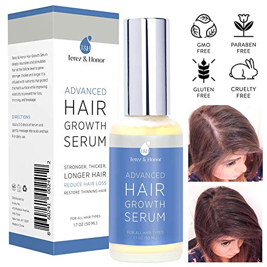 Hair Growth Serum for Thicker Longer Fuller Healthier Hair, Help hair follicle growth,Prevent Hair Loss & Thinning, With Natural Vitamin Rich Treatment, , All Hair Types