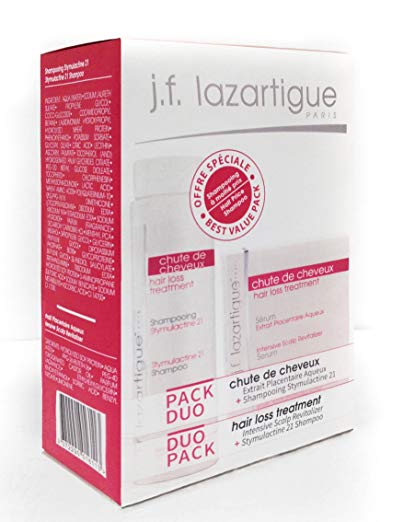 J.F. Lazartigue Hair Loss Treatment Duo Pack Stymulactine Intensive Scalp Revitalizer and Stymulactine 21 Shampoo