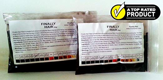 Dark Brown Keratin Hair Building Fibers Refill Hair Loss Concealer Fiber 2pak of 25g = 50g 50 G Grams Gr 50gr Total Hair (use Dark Chocolate Brown for darker/no red)