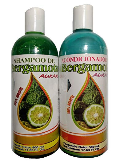 Bergamot Shampoo and Bergamot Conditioner ( SET ) 500 ml ea. 100% Natural, Hair Regrowth & No more Dryness. Volume, Thickness and Brightness