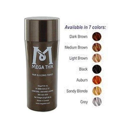 Megathik Hair Building Fibers (27 Grams) Medium Brown Color