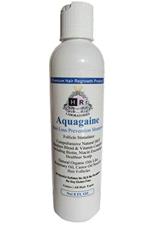 Aquagaine Premium Hair Loss Prevention / Restoration Shampoo with Organic Rosemary & Castor Oil, Natural DHT Blockers and Biotin for Hair Growth – Sulfate Free, No Soy, For Men & Women, 8 OZ