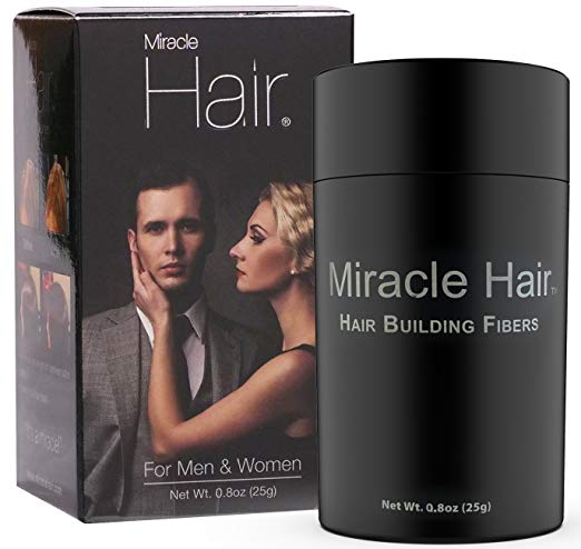 Miracle Hair – Hair Loss Concealer – Highest Quality Natural Hair Building Fibers Thickens Thinning Hair Instantly for Men And Women 25 Grams (75 Day Supply)