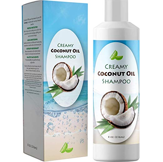 All Natural Coconut Oil Shampoo for Hair Growth - Hair Regrowth Treatment for Men and Women - Best Sulfate Free Moisturizing Shampoo - Safe for Color Treated Hair - Nourishing Hair and Scalp Treatment