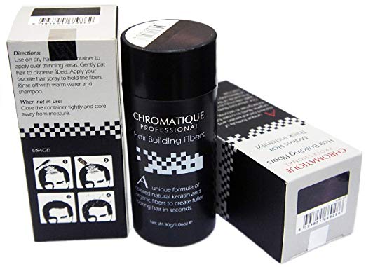 Chromatique Professional Hair Building Thickening Fibers Dark Brown 30g 1.06oz Undetectable Hair Loss Concealer For Men & Women