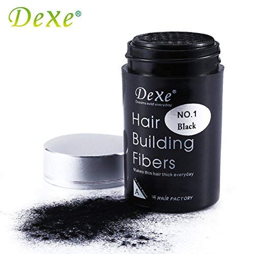 10g Dexe Hair Building Fibers Refill Human Wig Extensions Natural Hair Keratin Fibers Treatment Thin Powder Regrowth (Black)