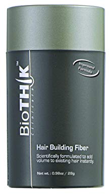 BioTHIK Hair Building Fiber - Cosmetically Improves the Appearance of Thinning Hair with Natural Keratin Fibres (Black)