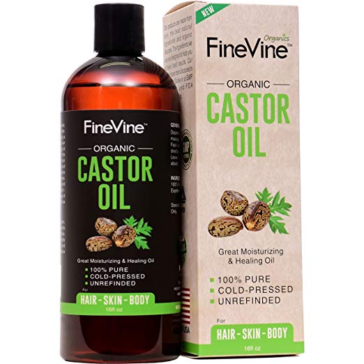 100% Pure Castor Oil - 16oz - For Moisturizing, Healing, Dry Skin, Hair Regrowth, Nail Care, Eyelashes - Cold-Pressed, Hexane-Free, Best Carrier Oil.