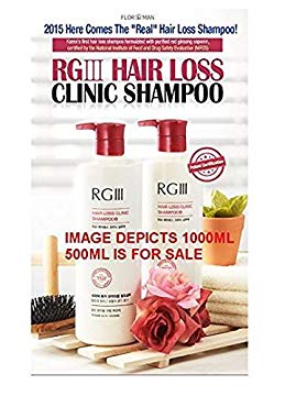 520ml x 2 PACK - Hair Regeneration Clinic Shampoo with Purified Red Ginseng Saponin & 6 Naturally Derived Ingredients for Hair Loss / Regrowth / Strengthening / for both Men & Woman by RGIII