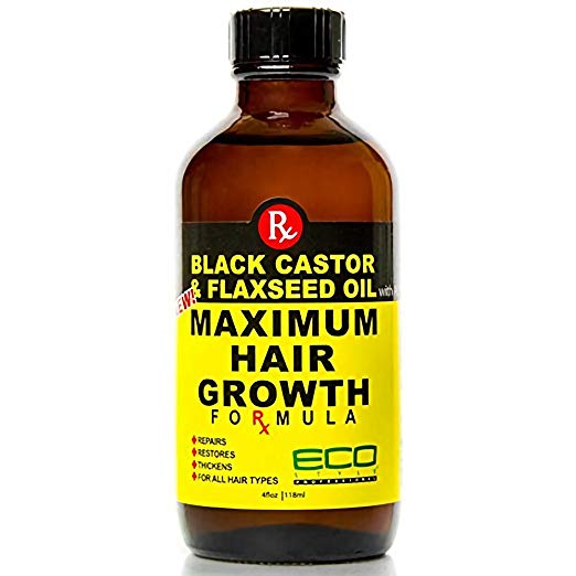 Eco Style Black Castor and Flaxseed Oil Maximum Hair Growth Formula, 4 Ounce